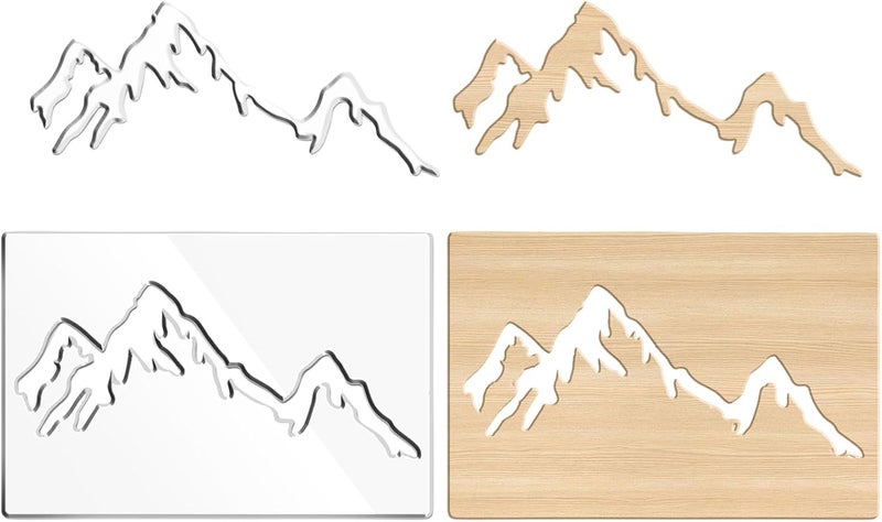beinkmake Mountain Router Template Acrylic Router Template for Woodworking Inlay Template Charcuterie Board Decorative Router Templates - Image 1